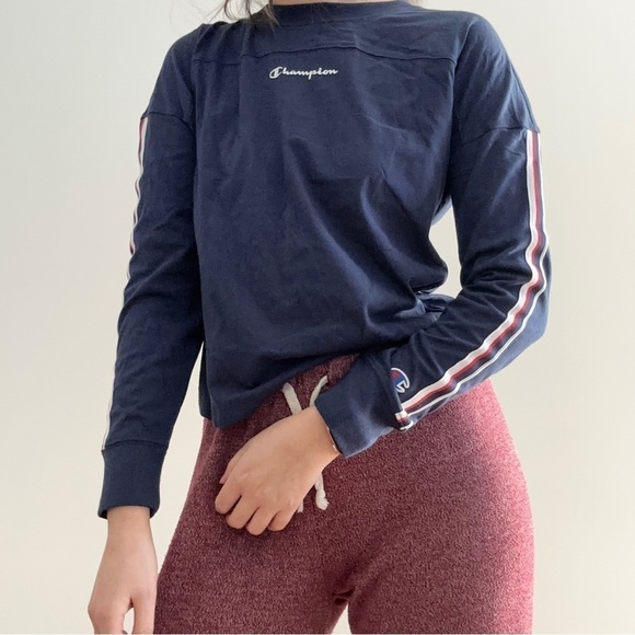 NWT CHAMPION ATHLETIC NAVY CAMPUS LONG SLEEVE T- XS - Picture 7 of 14